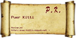 Puer Kitti névjegykártya
